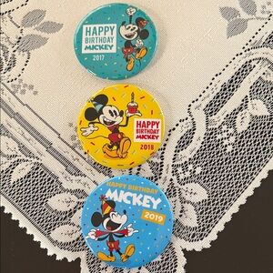 Disney Mickey Mouse Celebration Button Trio - Teal, Yellow, Blue